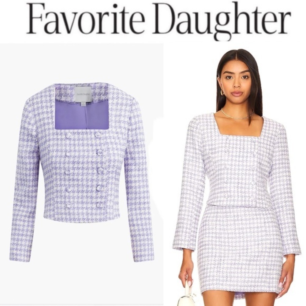 Favorite Daughter The Dasha Tweed Top in Lilac 338$